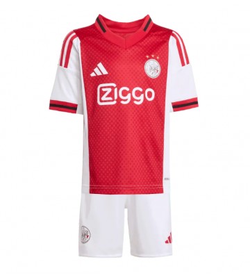 Ajax Oscar Gloukh #10 Hjemmebanetrøje Børn 2025-26 Kortærmet (+ Korte bukser)